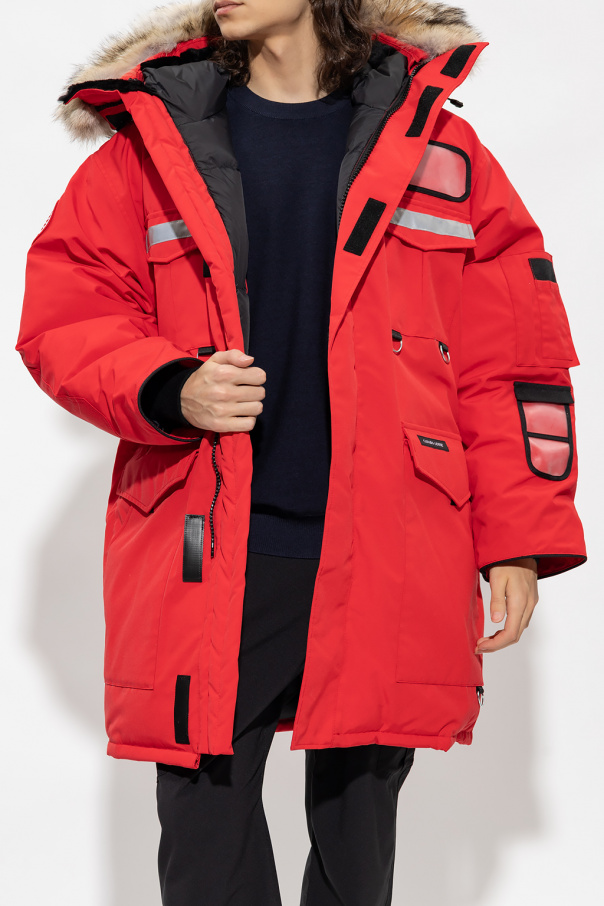 Red Resolute down jacket Canada Goose IetpShops GB Vision Of Super Kids embroidered flame T shirt